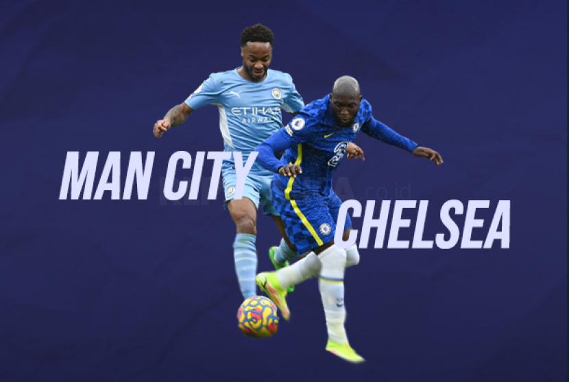 Manchester City vs Chelsea, adu tajam Raheem Sterling (kiri) dan Romelu Lukaku.