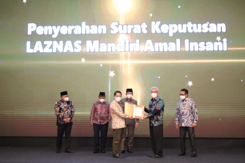 Mandiri Amal Insani (MAI) Foundation menerima SK Laznas  dari Kementerian Agama RI, Kamis (24/2).
