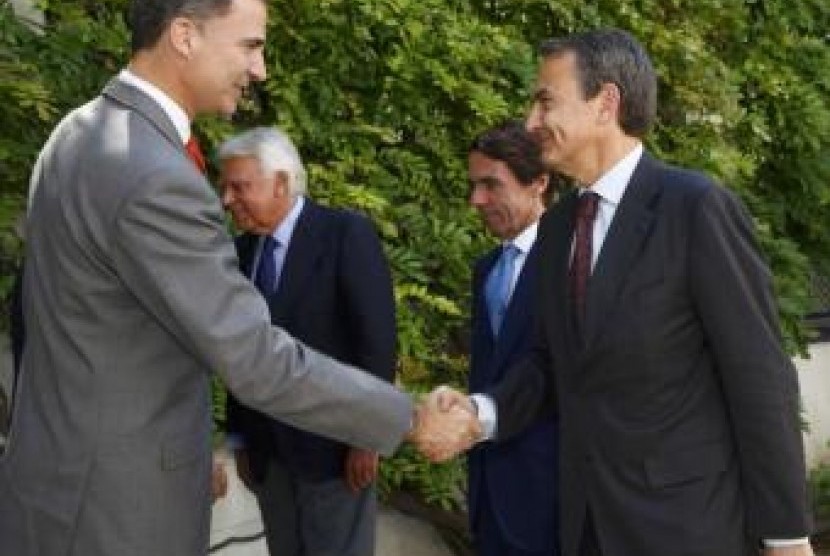Mantan PM Spanyol, Jose Luis Zapatero ketika bertemu Pangeran Felipe