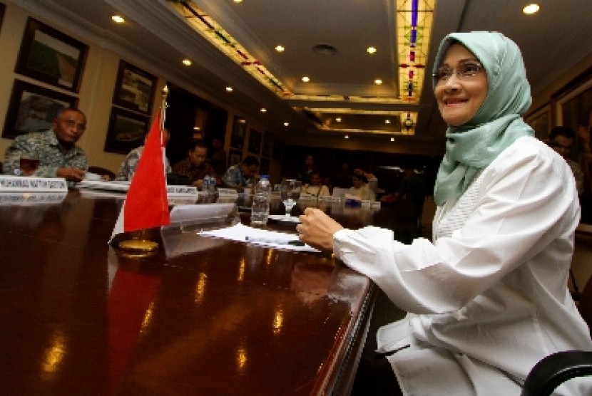 Mantan wagub Jateng, Rustriningsih menghadiri undangan konvensi capres Partai Demokrat, Jakarta, Kamis (29/8).