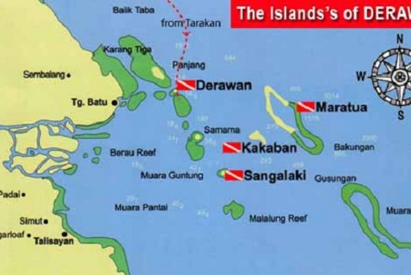 Map of Derawan
