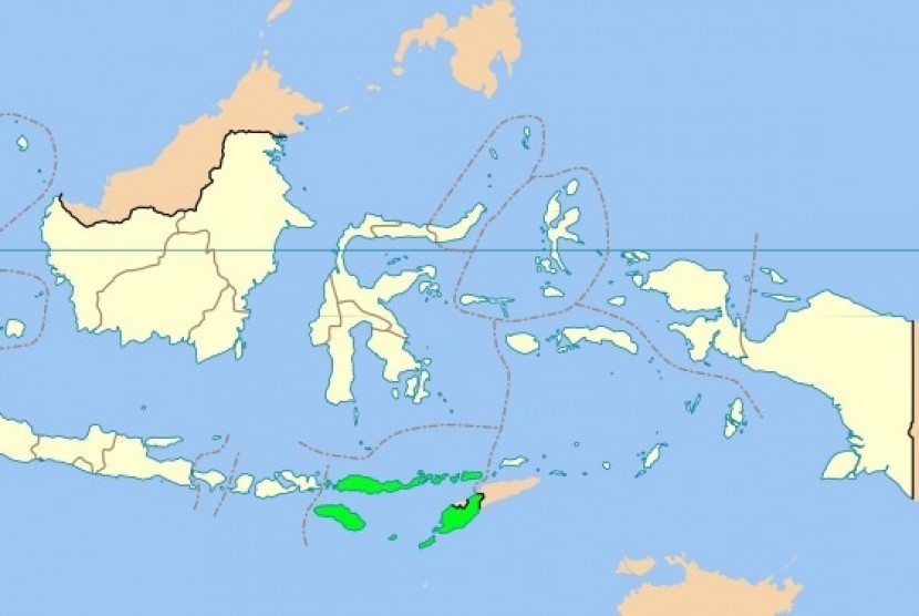 Map of East Nusa Tenggara (in green)
