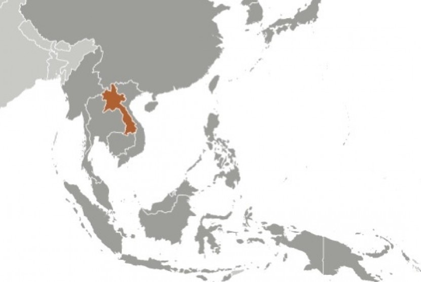 Map of Laos (in red)