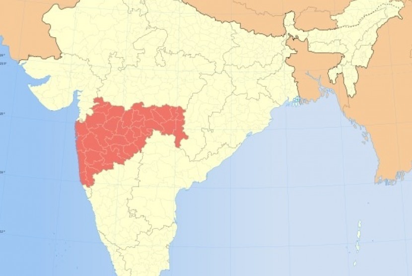 Map of Maharashtra state in western India 