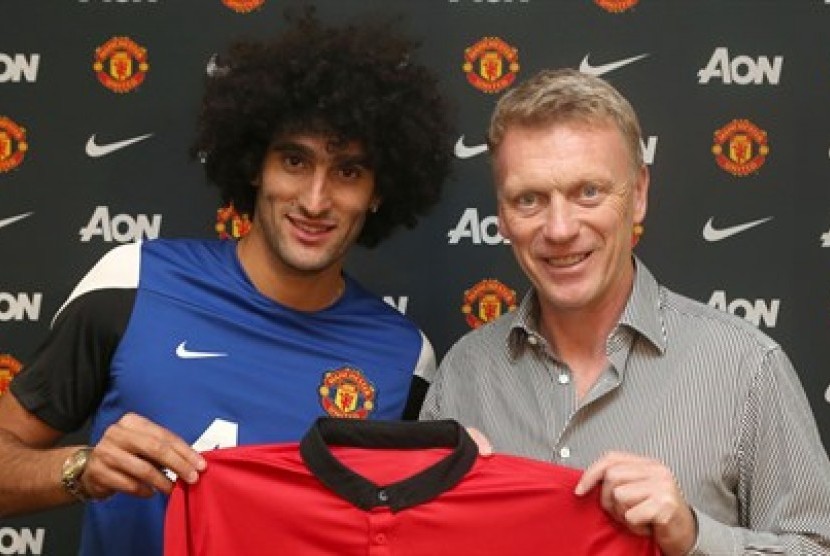 Marouane Fellaini dan David Moyes.