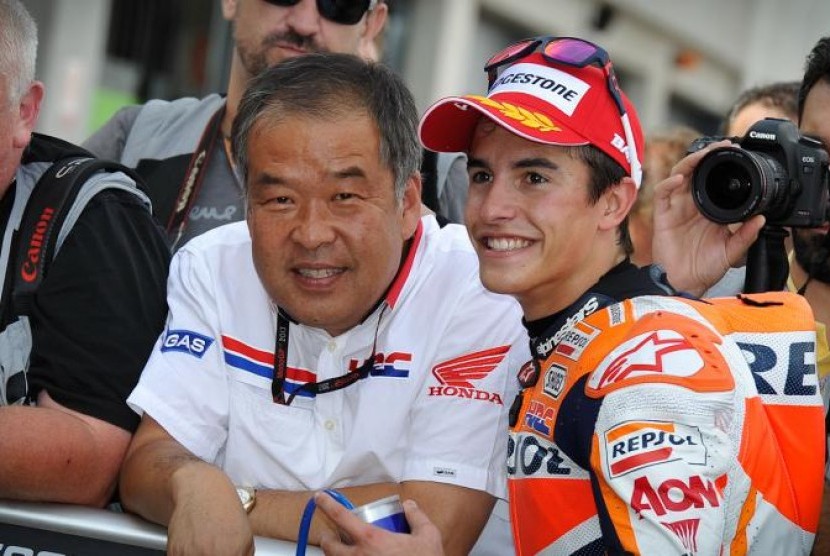 Marquez bersama bos Honda Shuhei Kanamoto