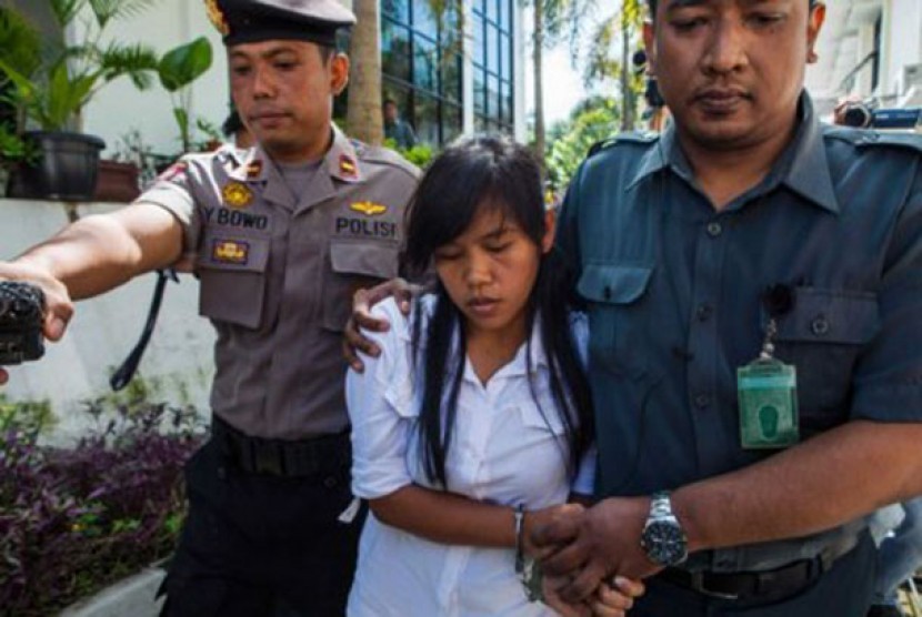 Mary Jane Veloso saat dibawa ke pengadilan, Maret 2015.