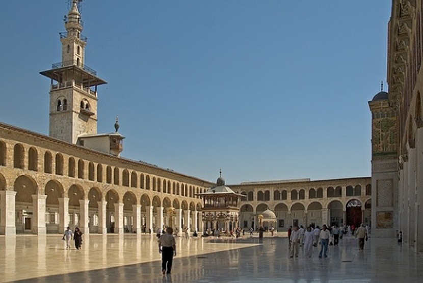 Masjid Agung Umayyah di Damaskus, Suriah yang akan menjadi lokasi turunnya Nabi Isa.  