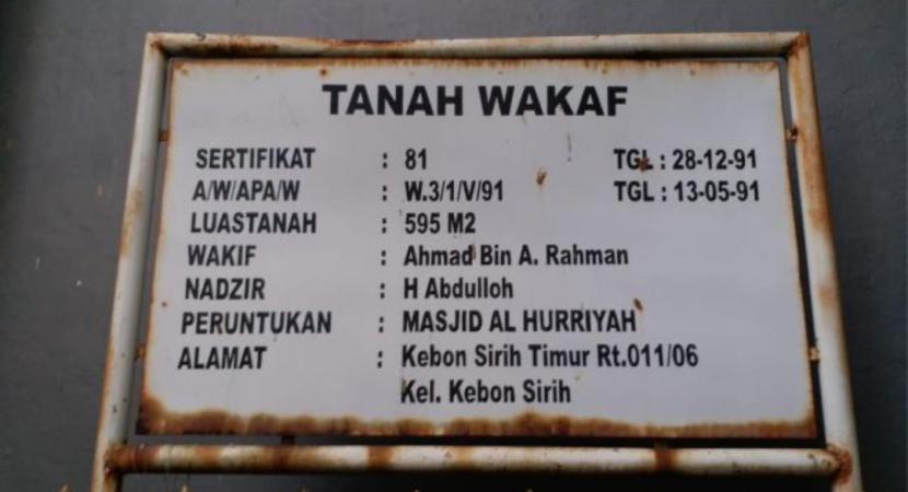 Masjid Al Hurriyah di kawasan Kebon Sirih, Kecamatan Menteng, Jakarta Pusat, diruntuhkan oleh PT GLD Property (MNC Group).