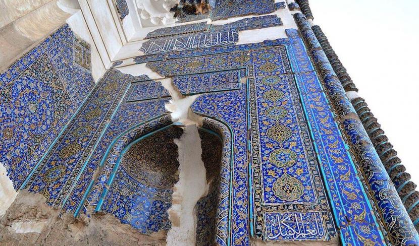 Masjid Biru, Bukti Kemutakhiran Gaya Arsitektur Islam. Masjid Biru di kota bersejarah kuno, Tabriz, ibu kota provinsi barat laut Azerbaijan Timur, Iran.