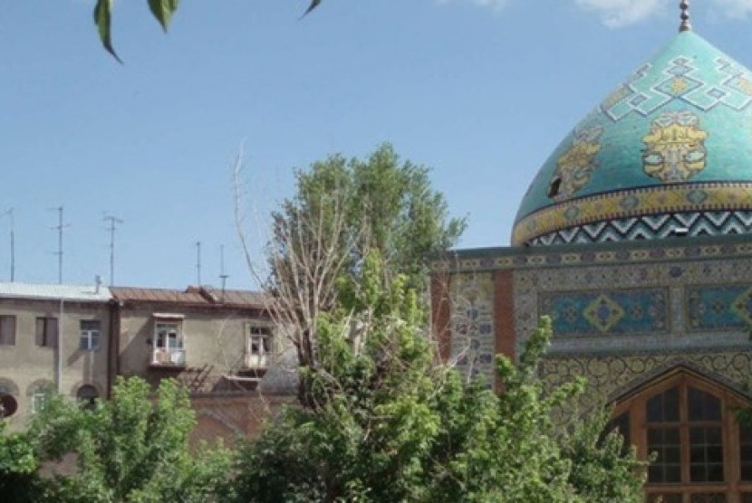 IRestorasi masjid dan situs keagamaan di Armenia kembali dipulihkan. Ilustrasi Masjid Goy, Armenia.