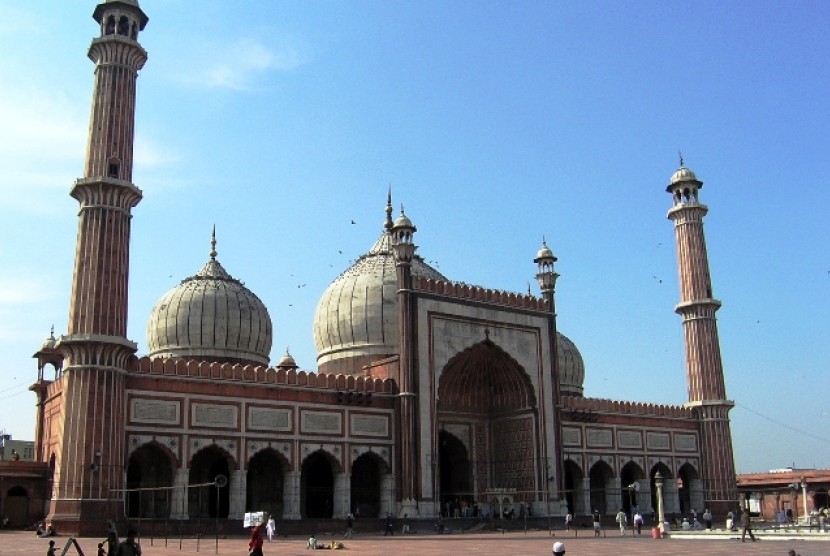 Masjid Jama di Old Delhi, India.