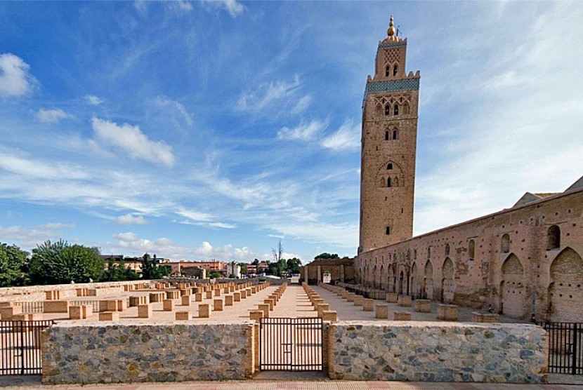 Masjid Koutoubia di Kota Marrakech, Maroko.