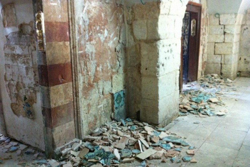 Masjid Psalmist di Yerusalem, Palestina, yang dirusak Israel.