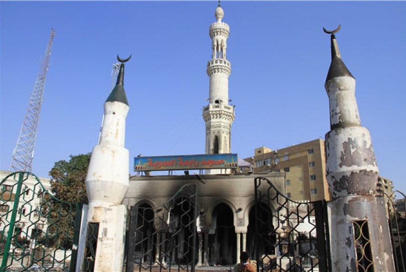 Masjid Rabaa Adawiya di Nasr City, Kairo, Mesir. 