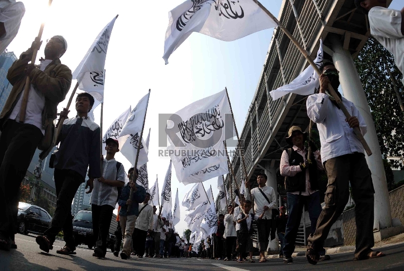 Massa Hizbut Tahrir Indonesai (HTI) (Republika/Agung Supriyanto)