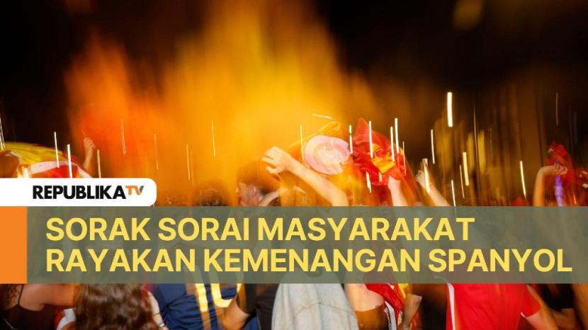 Masyarakat sangat antusias merayakan kemenangan Timnas Spanyol atas Inggris dalam laga final EURO 2024.