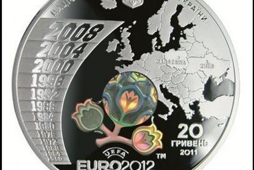 Uang koin Piala Eropa 2012.