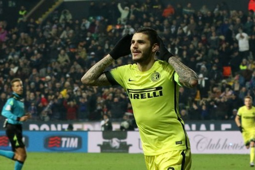 Mauro Icardi mengantarkan kemenangan 4-0 Inter Milan atas Udinese, Ahad (13/12) dini hari WIB.