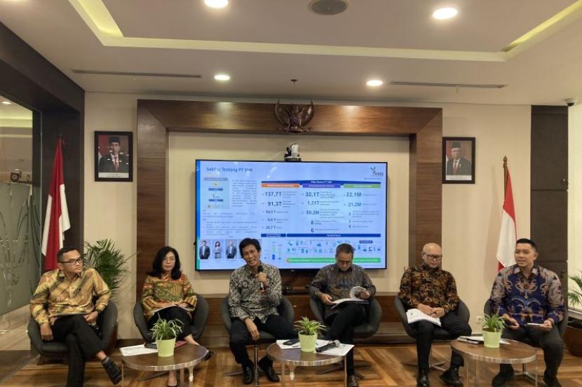 Media briefing PT Sarana Multi Infrastruktur (Persero) di Jakarta, Rabu (27/3/2024). 