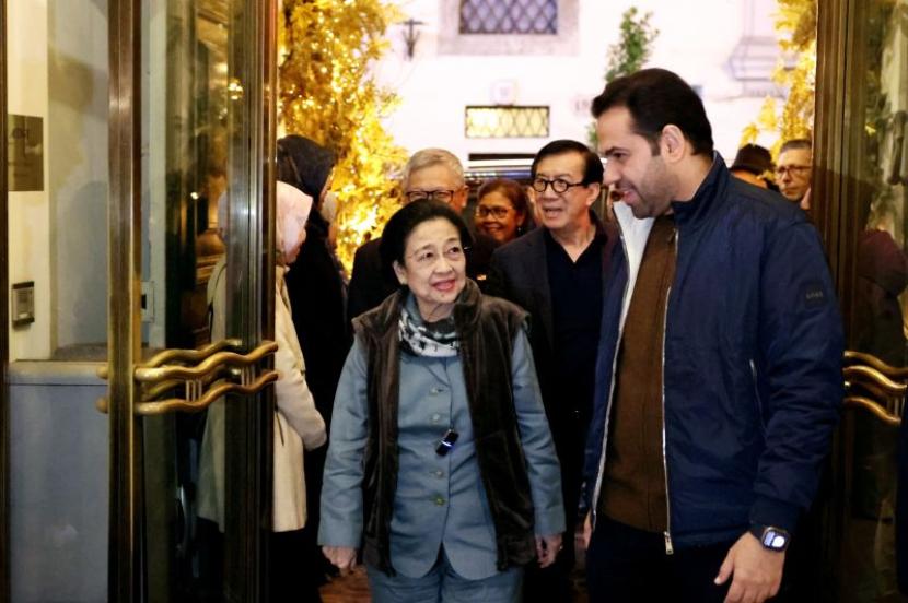 Megawati Soekarnoputri tiba di Roma, Italia, pada Sabtu malam (16/12/2023)  untuk menjadi juri Zayed Award