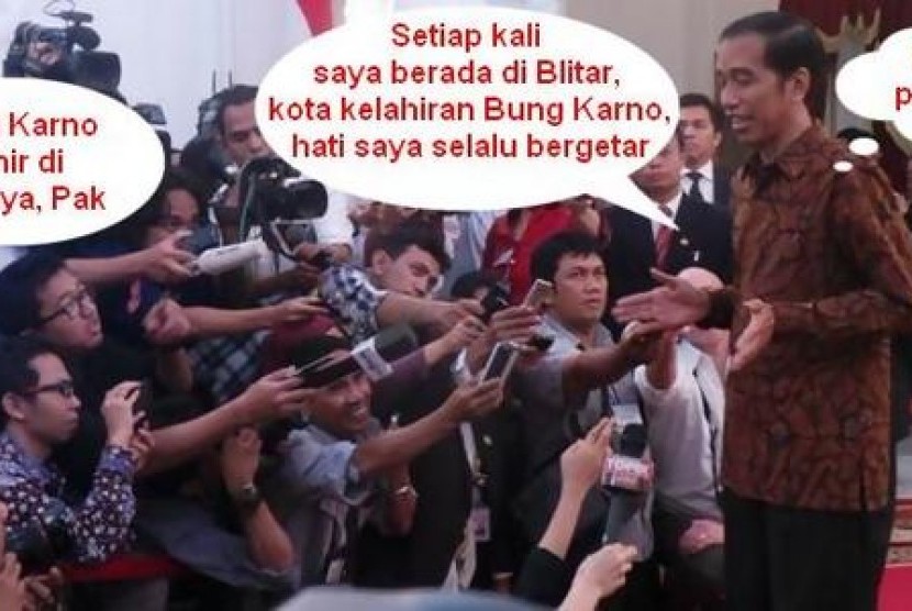 Meme Presiden Jokowi soal tempat kelahiran Bung Karno.