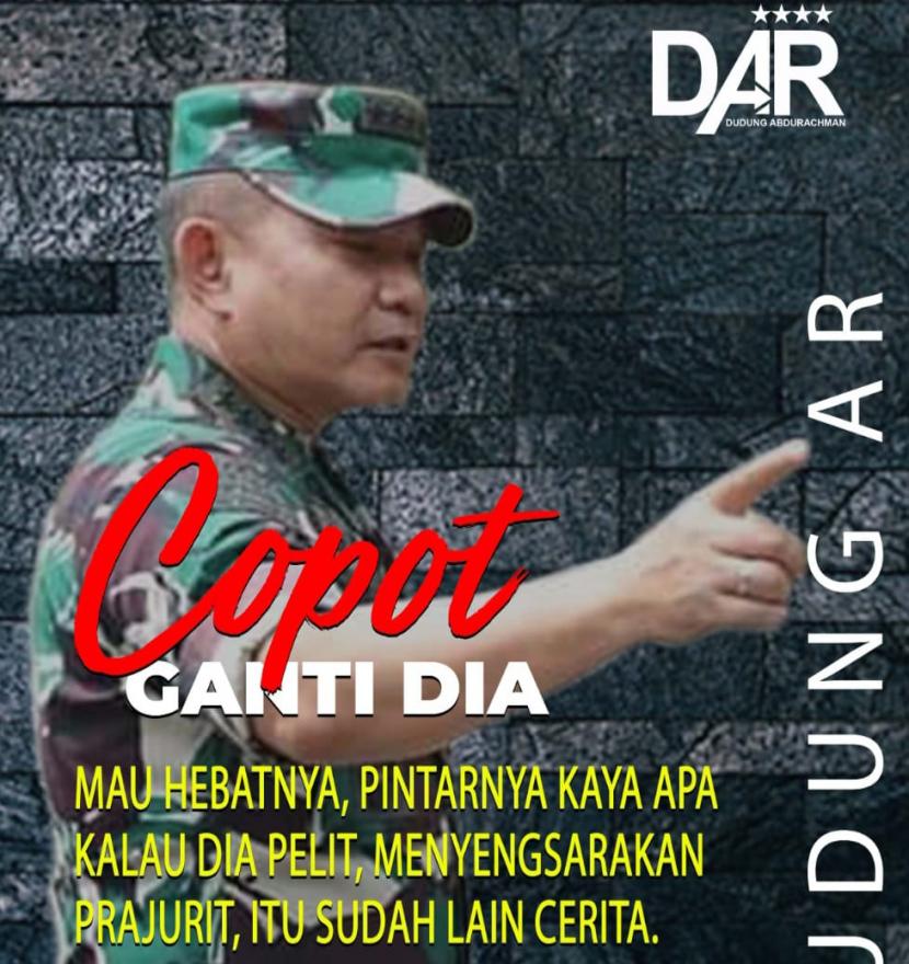Meme tentang Kepala Staf Angkatan Darat (KSAD) Jenderal Dudung Abdurachman.