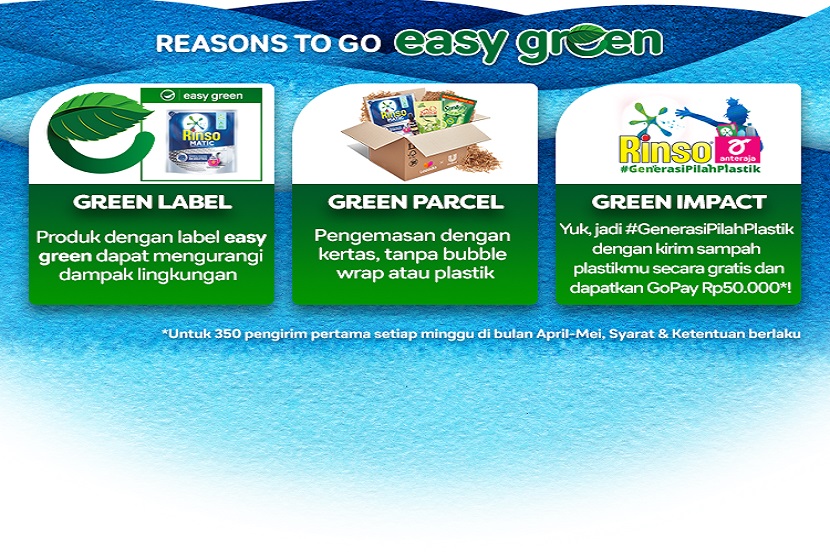 Memperingati Hari Bumi yang dirayakan setiap 22 April, Unilever dan Lazada memperkenalkan program Easy Green. Kolaborasi tersebut bertujuan untuk mengedukasi konsumen agar dapat lebih cermat dalam membeli suatu produk, dengan memperhatikan upaya pelestarian alam yang diusung.