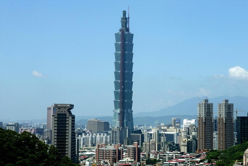 Menara Taipei 101 di Taipei, Taiwan.