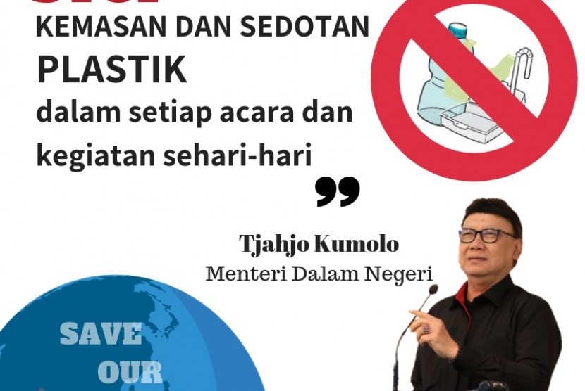 Mendagri Tjahjo Kumolo kampanye pengurangan sampah plastik