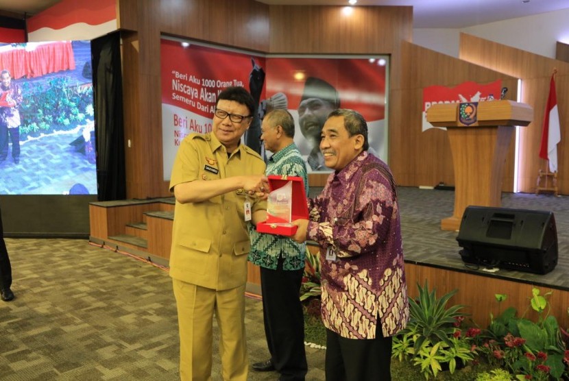 Mendagri Tjahjo Kumolo saat menghadiri Diklat Kepemimpinan kepala daerah, wakil kepala daerah dan Ketua DPRD di Kantor BPSDM, Senin (12/11).