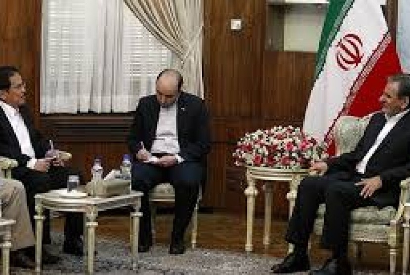 Menko Perekonomian Sofyan Djalil bertemu dengan Wakil Presiden Pertama Iran Eshaq Jahangiri.