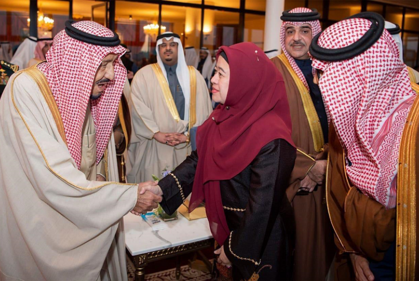 Menko PMK Puan Maharani bertemu Raja Salman Abdulaziz Al Saud.