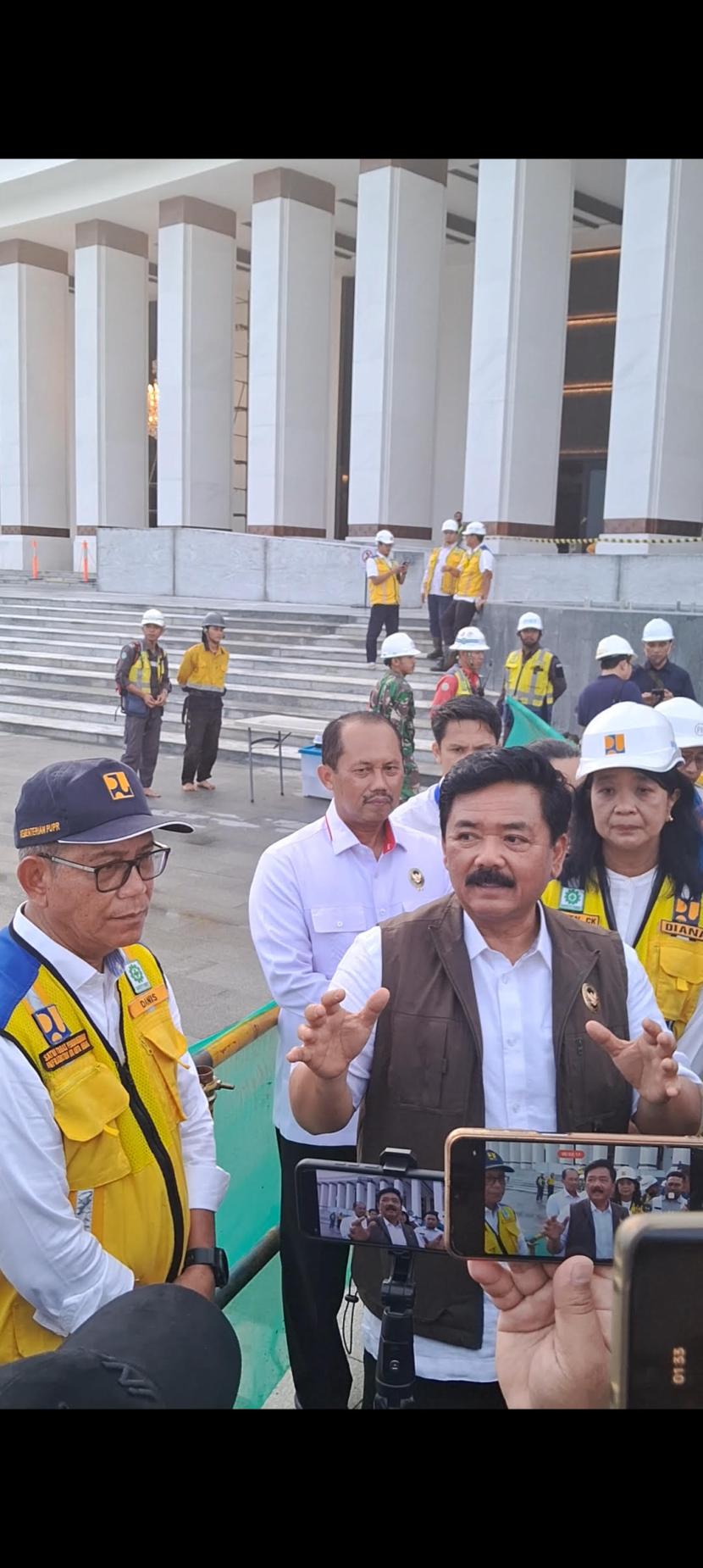 Menko Polhukam Hadi Tjahjanto at the IKN site, Wednesday (7/8/2024) claiming new State Palace and its grounds are ready to be used as a ceremony site