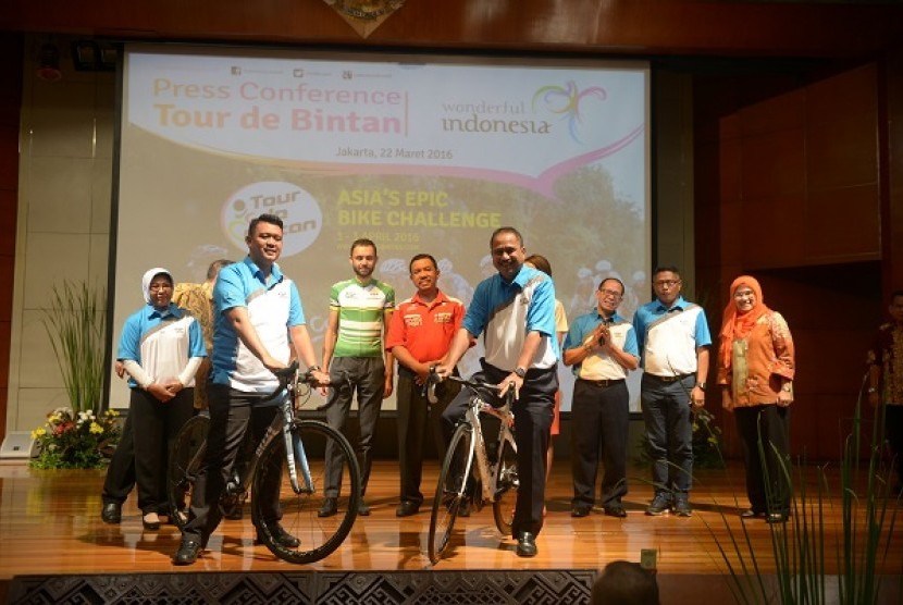 Menpar Arief Yahya saat launching Tour de Bintan 2016 di Gedung Sapta Pesona, Jakarta.