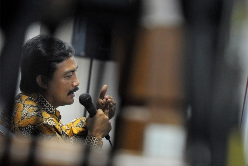 Menpora Andi Malarangeng menjadi saksi dalam sidang kasus suap Wisma Atlet dengan terdakwa M.Nazaruddin di Pengadilan Tindak Pidana Korupsi, Jakarta Selatan, Rabu (22/2)