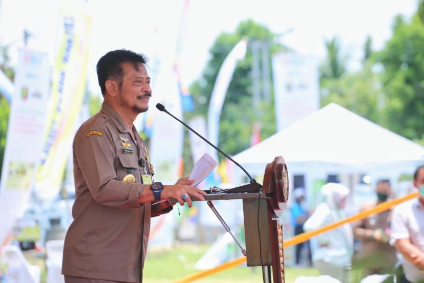 Mentan Syahrul Yasin Limpo mengapresiasi ketangguhan Provinsi Lampung sebagai penyumbang terbesar pangan nasional, yakni tahun 2019 menjadi provinsi dengan produksi padi tertinggi ke-6 di Indonesia