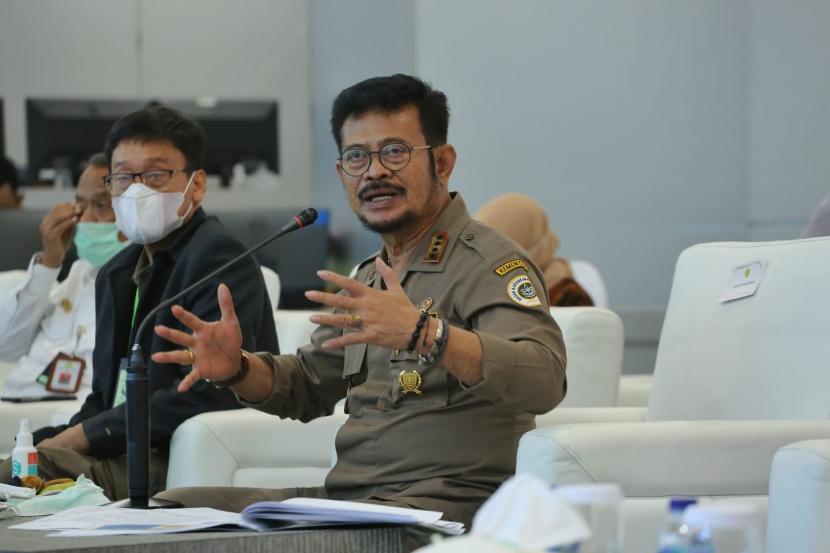 Mentan Syahrul Yasin Limpo saat memberikan arahan langsung pada kegiatan Lokakarya Perhiptani, Selasa (24/11).
