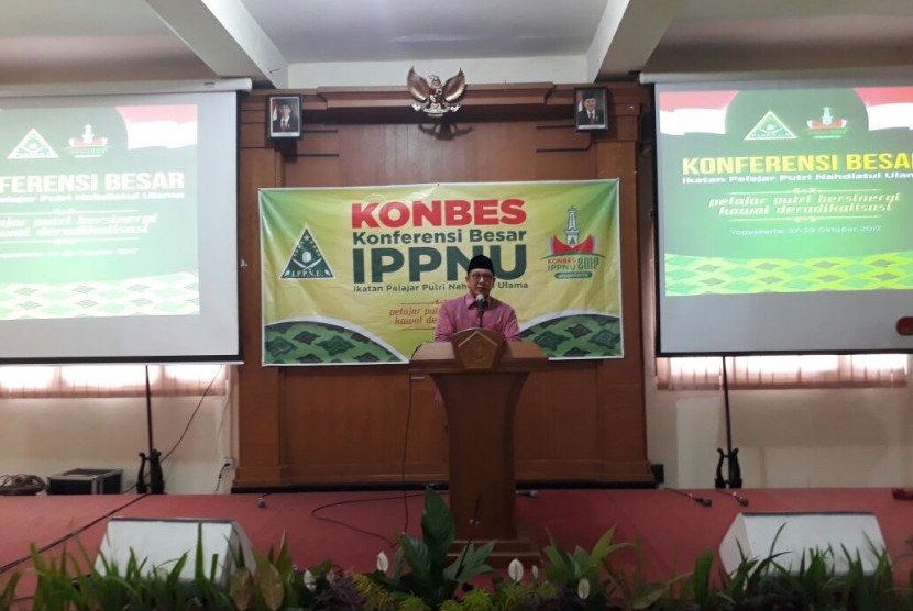 Menteri Agama, Lukman Hakim Saifuddin membuka konferensi besar Ikatan Pelajar Putri Nahdatul Ulama (IPPNU) 