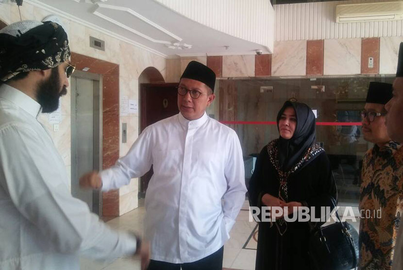 Menteri Agama Lukman Hakim Saifuddin meninjau kesiapan pemondokan jamaah haji di Madina. 