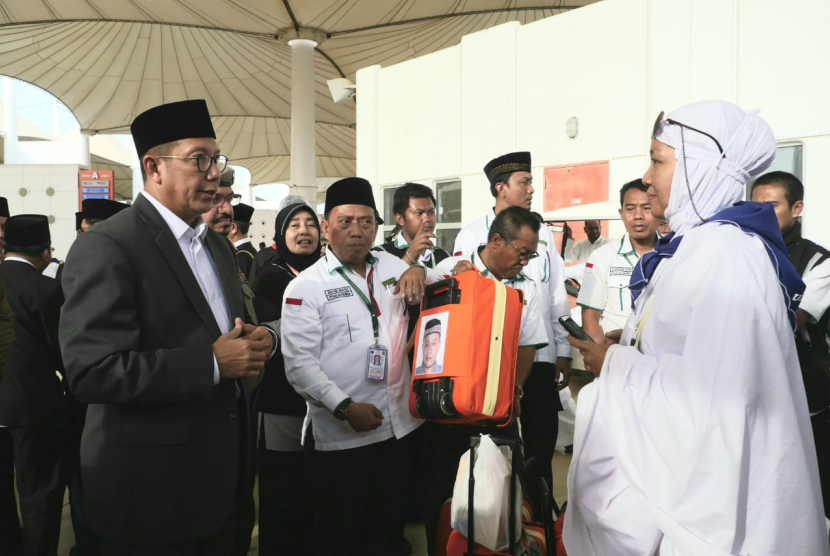 Menteri Agama (Menag) Lukman Hakim Saifuddin bersama delegasi Amirul Hajj 2019 tiba di Bandara King Abdul Aziz Jeddah, Arab Saudi.