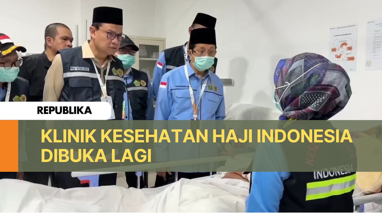 Menteri Agama Nasaruddin Umar mengunjungi Klinik Kesehatan Haji Indonesia.