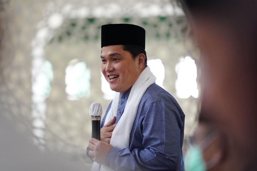 Menteri Badan Usaha Milik Negara (BUMN), Erick Thohir berkunjung di Kota dan Kabupaten Sukabumi, Sabtu (22/1/2022). 