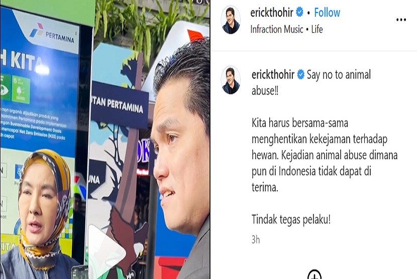 Menteri Badan Usaha Milik Negara (BUMN) Erick Thohir mengaku merasa terkejut dan marah melihat kelakuan sejumlah petugas suatu kontraktor di Nunukan, Kalimantan Utara, yang melempar anjing hidup-hidup ke buaya di sungai.