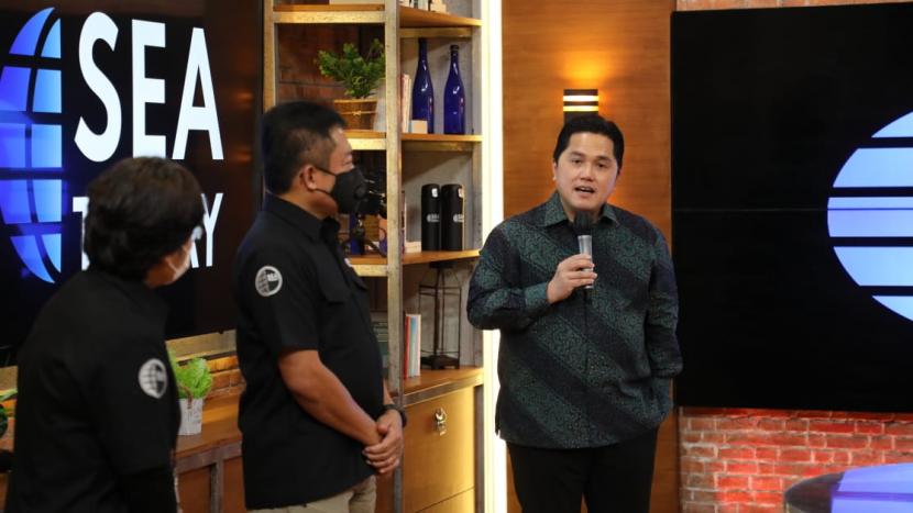 BUMN Minister Erick Thohir and Minister of Tourism & Creative Economy Wishnutama Kusubandio conducted a soft launch and witnessed the premiere of the English language news channel, Southeast Asia Today or SEA Today in Jakarta, Wednesday (28/10).