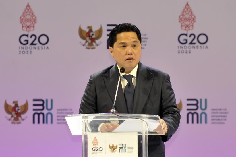 Menteri BUMN Erick Thohir mengapresiasi kontribusi seluruh perusahaan dan Insan BUMN yang terlibat dalam Presidensi G20. Ilustrasi.
