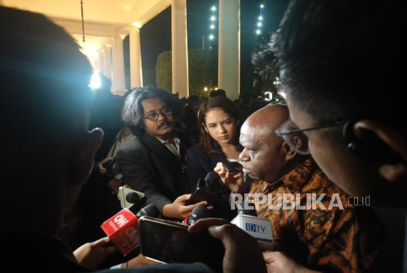 Menteri Hak Asasi Manusia (HAM) Natalius Pigai di Istana Kepresidenan Jakarta.