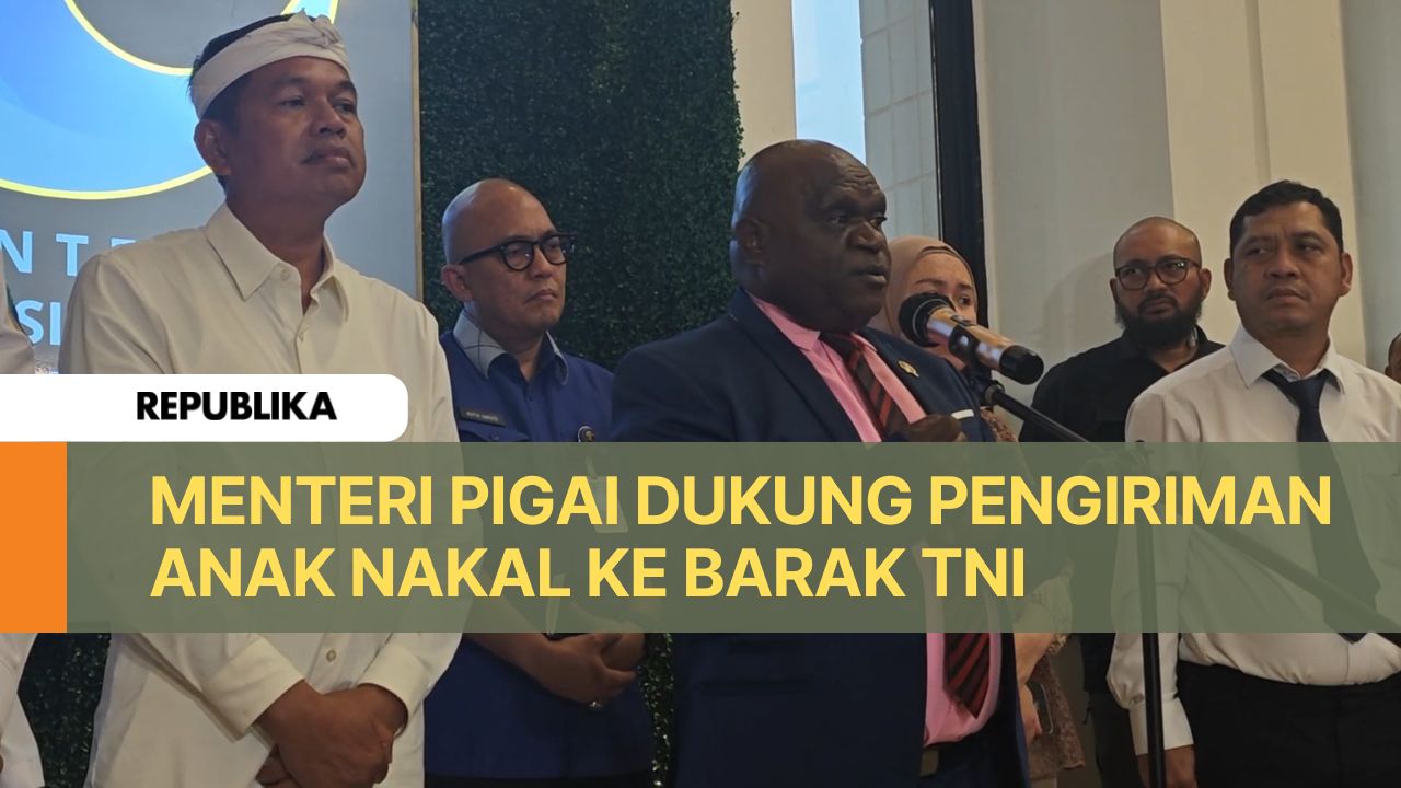 Menteri HAM Natalius PIgai bertemu Gubernur Jawa Barat Dedi Mulyadi terkait pengiriman anak nakal ke barak TNI.
