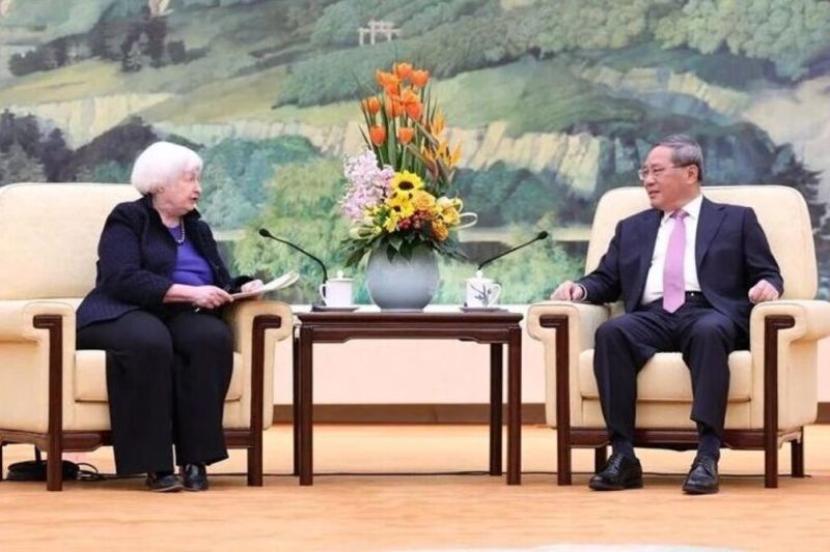 Menteri Keuangan AS Janet Yellen bertemu dengan Perdana Menteri China Li Qiang