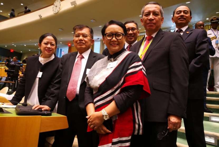 Menteri Koordinator Bidang Pembangunan Manusia dan Kebudayaan (Menko PMK) Puan Maharani menghadiri High Level Meeting on Global Peace di Markas Besar PBB di New York, pada Senin (24/9).